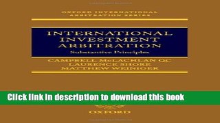 Ebook International Investment Arbitration: Substantive Principles Free Online