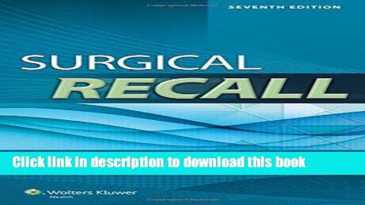 Books Surgical Recall (Recall Series) Free Online