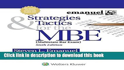 Books Strategies   Tactics for the MBE (Emanuel Bar Review) Free Online