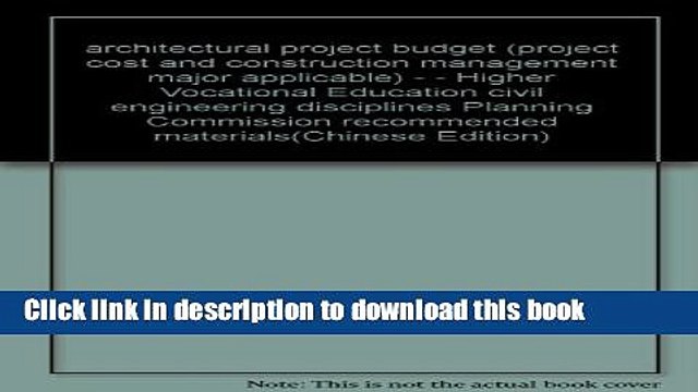 Books architectural project budget (project cost and construction management major applicable) - -
