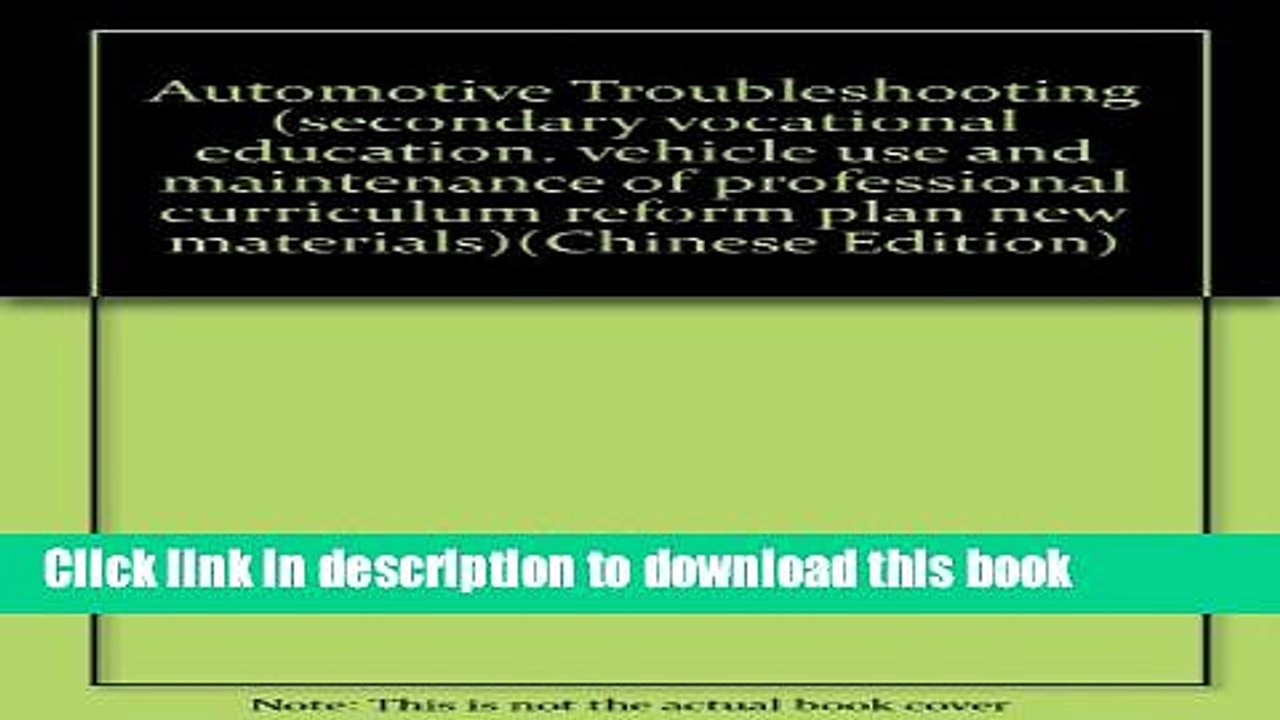 Ebook Automotive Troubleshooting (secondary vocational education. vehicle use and maintenance of