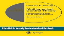 Ebook Mathematical Control Theory: Deterministic Finite Dimensional Systems Free Online