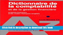 Ebook Dictionnaire de la comptabilite et de la gestion financiere: Anglais-francais avec index