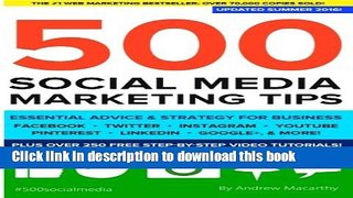 Ebook 500 Social Media Marketing Tips: Essential Advice, Hints and Strategy for Business: