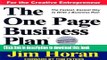 Ebook The One Page Business Plan for the Creative Entrepreneur Full Online