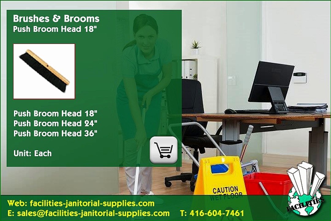 Toronto Distributor |  Brushes & Brooms: Push Broom Head 18" , facilities-janitorial-supplies.com