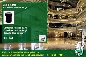 Toronto Distributor |  Maid Carts: Container Huskee 32 gl., facilities-janitorial-supplies.com
