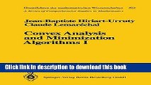PDF  Convex Analysis and Minimization Algorithms I: Fundamentals (Grundlehren der mathematischen