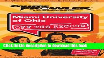 Books Miami University of Ohio: Off the Record - College Prowler (College Prowler: Miami