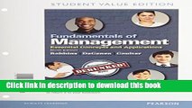 Books Fundamentals of Management: Essential Concepts and Applications, Student Value Edition Plus