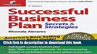 Books Successful Business Plan: Secrets   Strategies Free Online