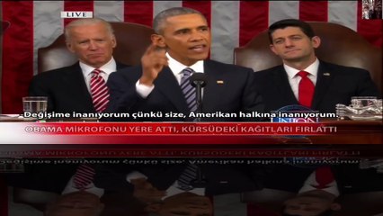 Obama mikrofonu yere attı, kürsüdeki kağıtları fırlattı