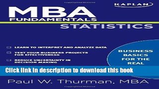 Books MBA Fundamentals Statistics (Kaplan MBA Fundamentals) Free Online