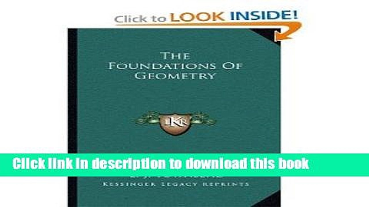 Books The Foundations Of Geometry byHilbert Free Online