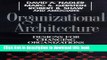 PDF  Organizational Architecture: Designs for Changing Organizations  Online