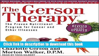Ebook The Gerson Therapy: The Proven Nutritional Program for Cancer and Other Illnesses Full Online