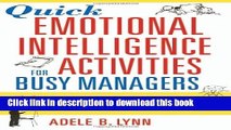 Books Quick Emotional Intelligence Activities for Busy Managers: 50 Team Exercises That Get