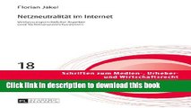 Ebook Netzneutralitaet im Internet: Verfassungsrechtliche Aspekte und Sicherungsmechanismen.