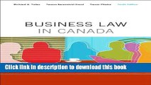 Books Business Law in Canada, Tenth Canadian Edition Plus MyBusLawLab with Pearson eText -- Access