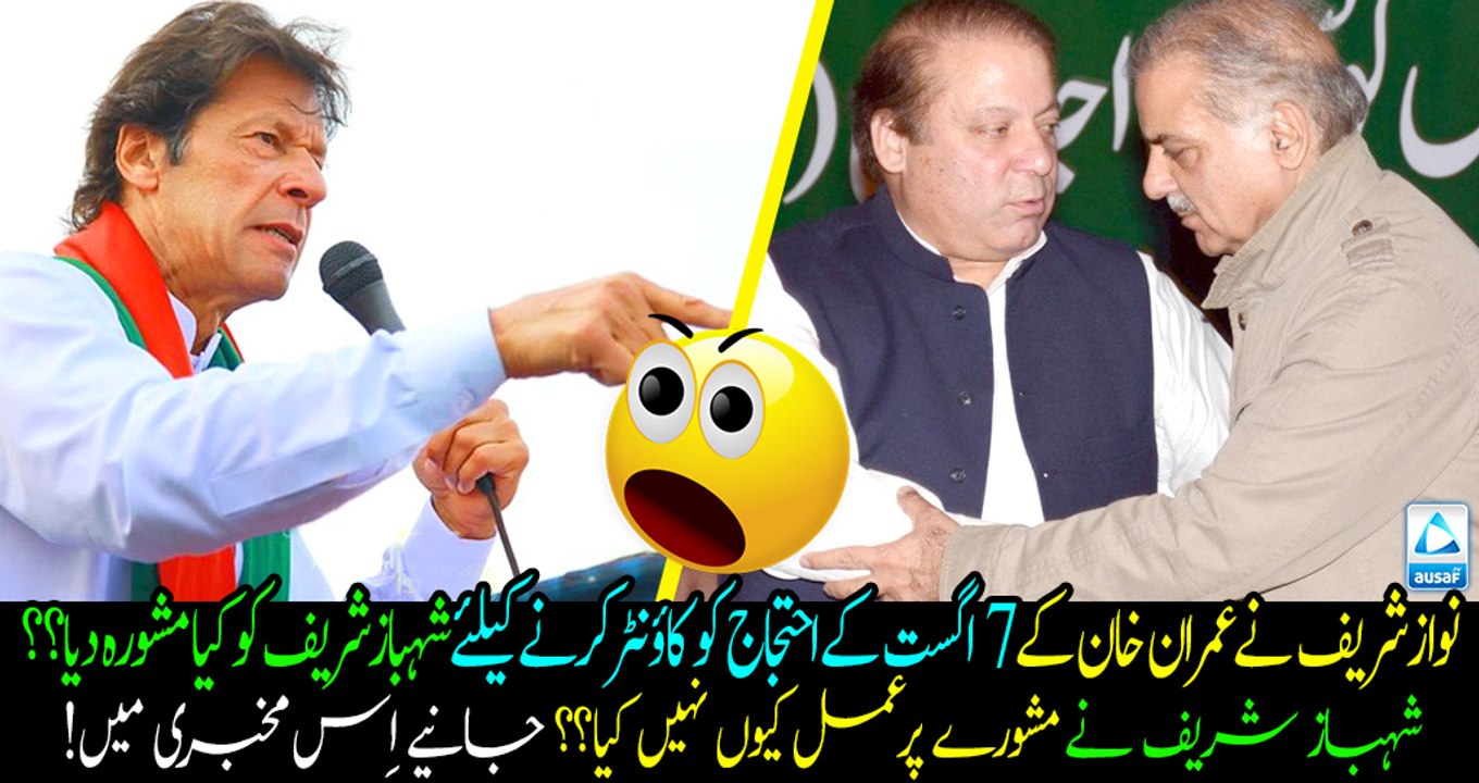 What was Nawaz Sharif gave suggestion to shahbaz sharif to counter Khan's protest call?? Why Shahbaz refused to accept??