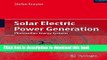 [Read PDF] Solar Electric Power Generation - Photovoltaic Energy Systems: Modeling of Optical and