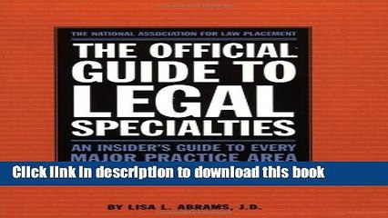 Ebook Official Guide to Legal Specialties Free Online