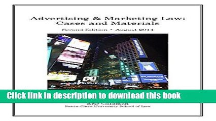 Books Advertising   Marketing Law: Cases and Materials Full Online