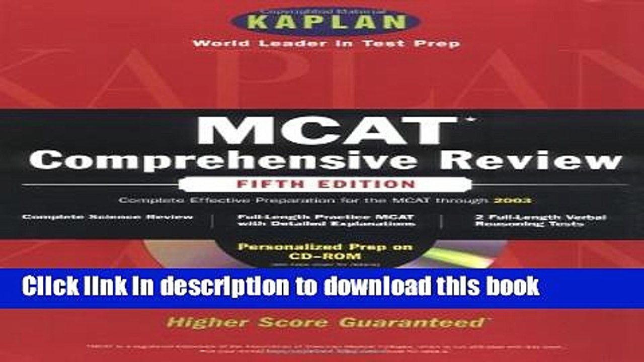 Ebook Kaplan MCAT Comprehensive Review with CD-ROM, Fifth Edition (Mcat (Kaplan) (Book and CD