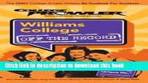 Books Williams College: Off the Record - College Prowler (College Prowler: Williams College Off