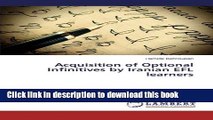 Ebook Acquisition of Optional Infinitives by Iranian EFL learners Full Download