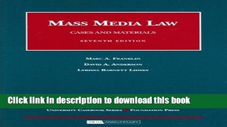 Books Cases and Materials on Mass Media Law Free Online