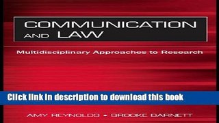 Books Communication and Law: Multidisciplinary Approaches to Research (Routledge Communication