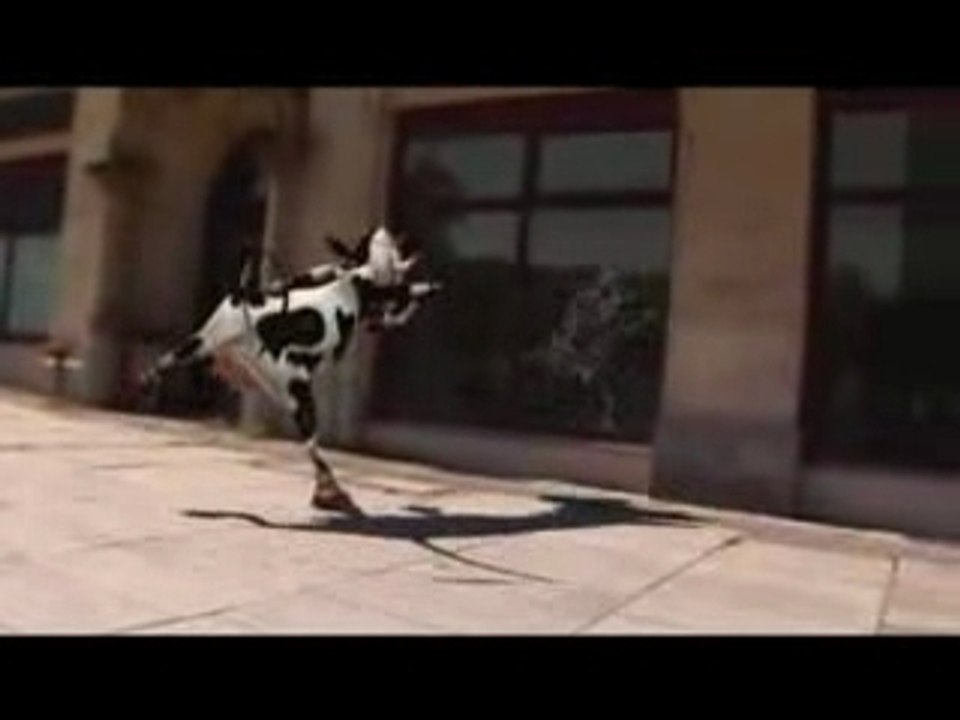 Dancing cow funny cartoon