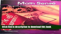 Books Decimals, Fractions, Ratios, and Percents (Math Sense) Free Online