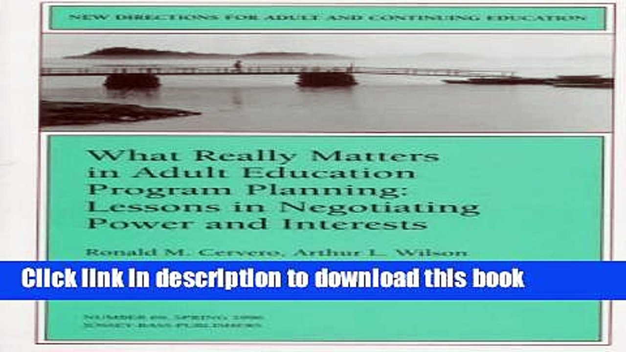 Ebook What Really Matters in Adult Education Program Planning : Lessons in Negotiating Power and