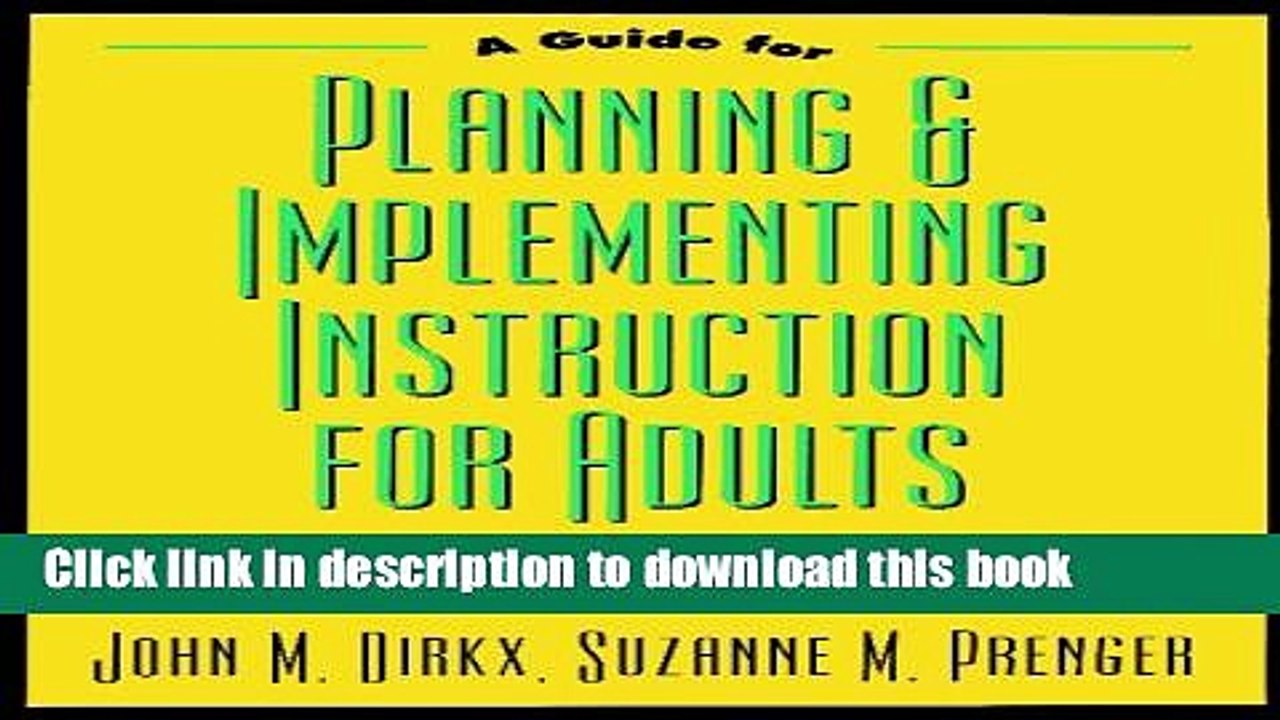 Books A Guide to Planning   Implementing Instruction for Adults: A Theme-Based Approach Free