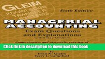 Books Cost/Managerial Accounting Exam Questions and Explanations: Exam Questions and Explanations