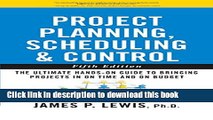 Books Project Planning, Scheduling, and Control: The Ultimate Hands-On Guide to Bringing Projects