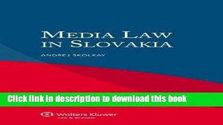 Ebook Media Law in Slovakia Free Online