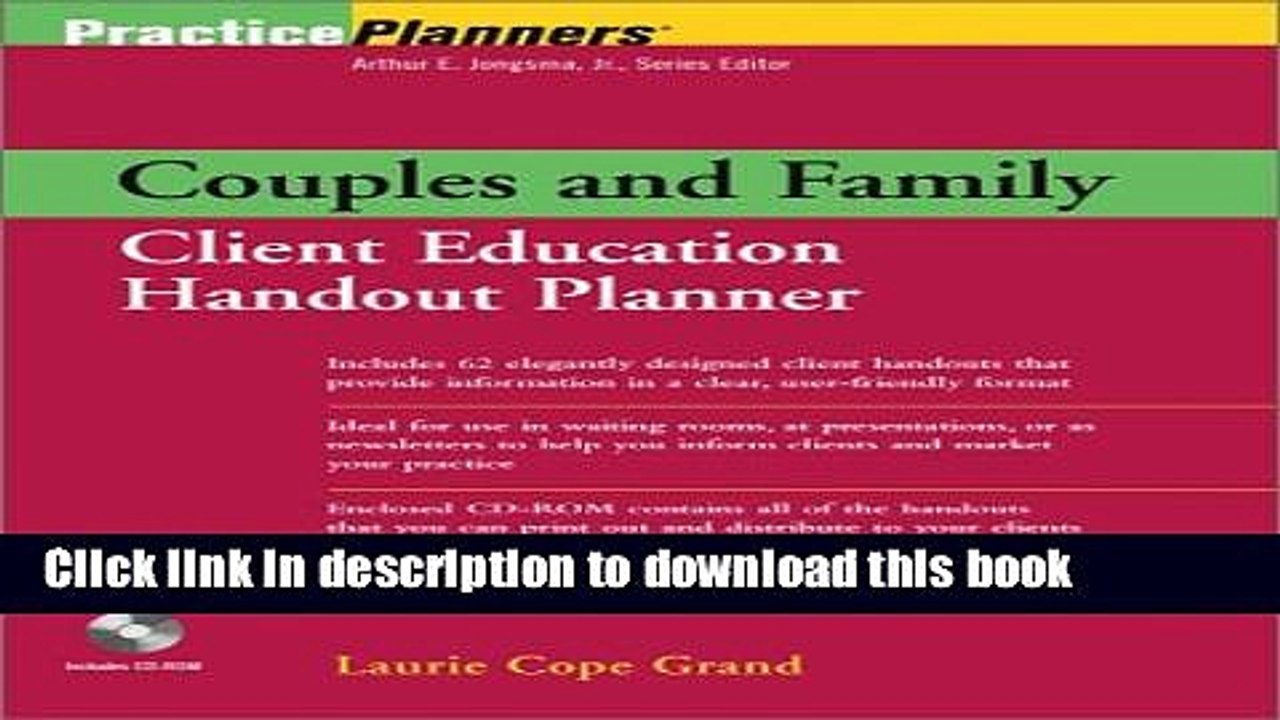 Books Couples and Family Client Education Handout Planner Free Online