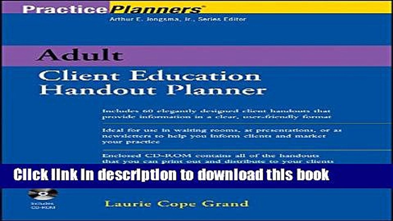 Books Adult Client Education Handout Planner Full Online