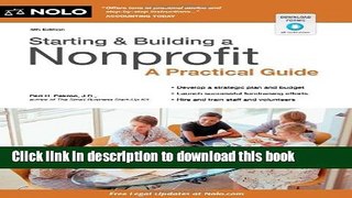Ebook Starting   Building a Nonprofit: A Practical Guide Free Download