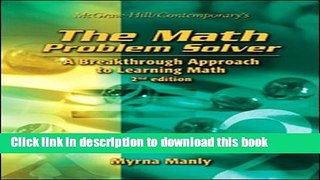Ebook The Math Problem Solver: 2nd Edition, Student Text Free Online