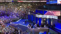 Moment Hillary Clinton walked out after Barack Obama's Speech