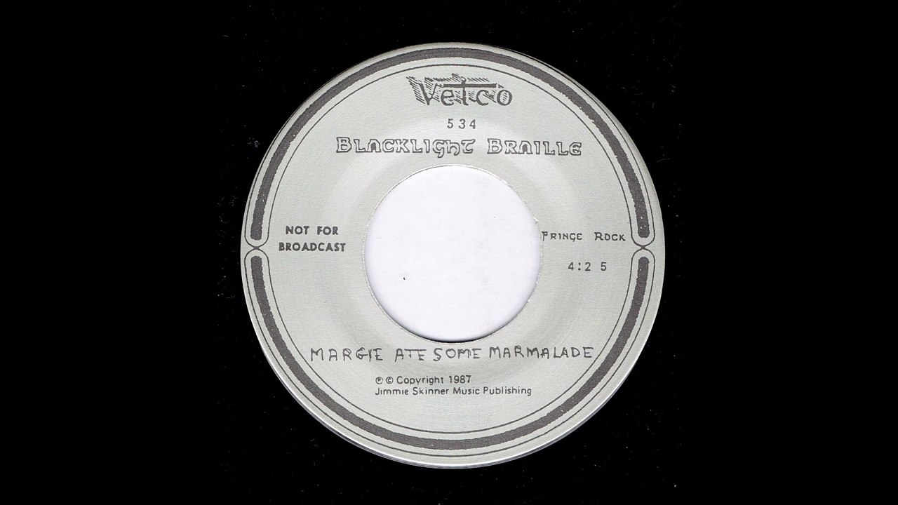 "Margie Ate Some Marmalade" b/w "Zero Point One Seven Four" by Blacklight Braille (1987)