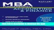 Books MBA Fundamentals Accounting and Finance (Kaplan Test Prep) Full Online