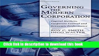 Books Governing the Modern Corporation: Capital Markets, Corporate Control, and Economic