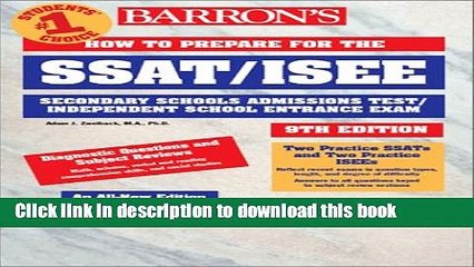 Read How to Prepare for the SSAT/ISEE (Barron s How to Prepare for the SSAT/ISEE) Ebook Free