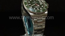 Swiss watches replica Rolex Submariner Green Dial Green Bezel Stainless Steel Bracelet Sub013 Black Bg