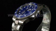 Swiss watches replica Rolex Submariner Blue Dial Blue Bezel Stainless Steel Bracelet sub009 Black Bg